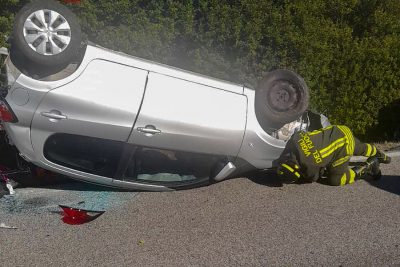 L'auto dopo l'incidente