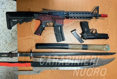 Le armi sequestrate a Onani'