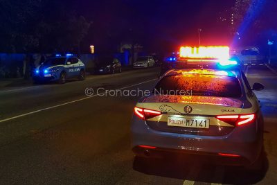 Nuoro, posto di blocco Polizia (foto S. Novellu)