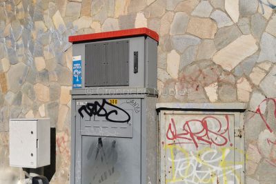 Una parte dei dispositivi TIM in via Matteotti