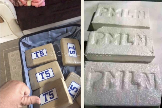 Una parte della cocaina sequestrata