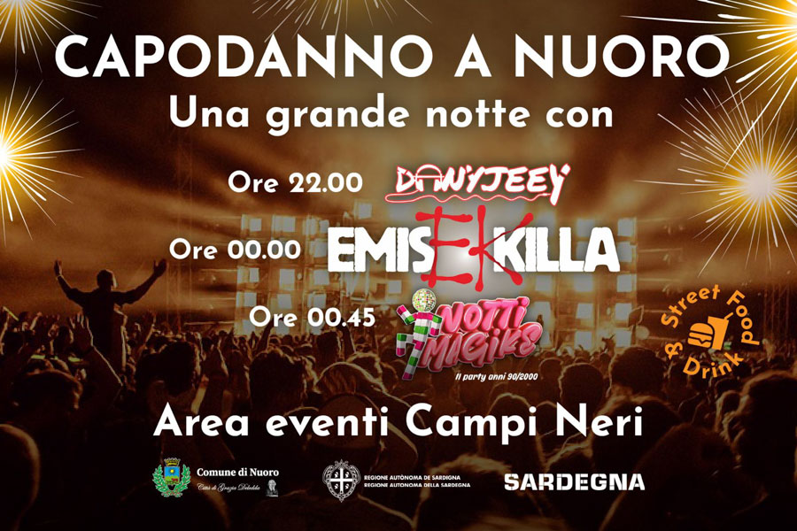 Capodanno 2026 a Nuoro: l’energia di Emis Killa per accogliere l’anno nuovo