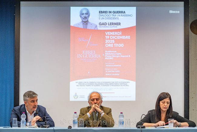 Marco Calaresu, Gad Lerner e Cristina Carta (foto S.Novellu)