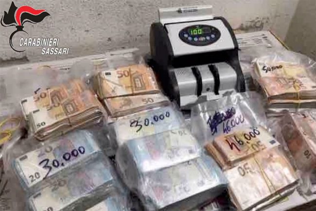 Il denaro contante sequestrato
