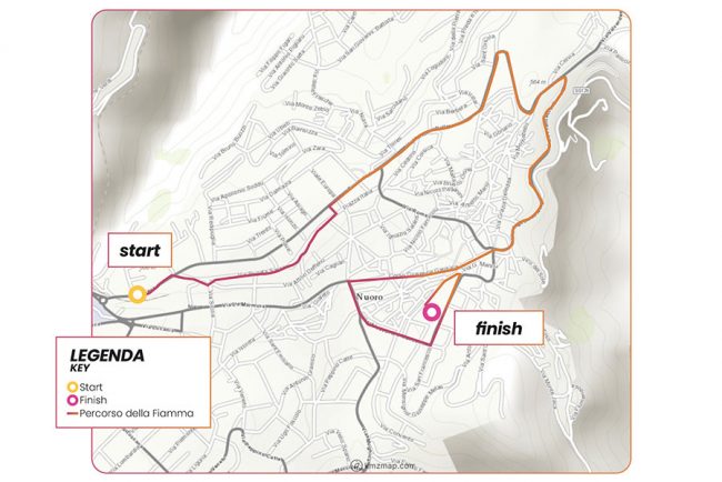 Il percorso della fiamma olimpica a Nuoro