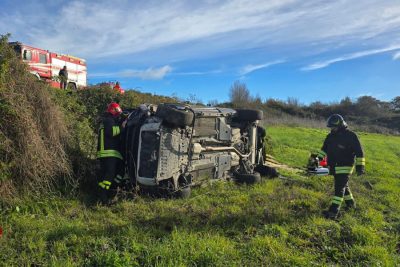La Land Rover dopo l'incidente