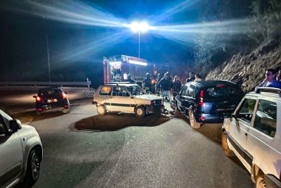 La scena dell'incidente all'uscita di Nuoro