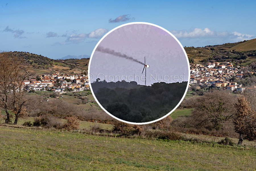 Maltempo nel Nuorese: fulmine colpisce pala eolica a Mamoiada