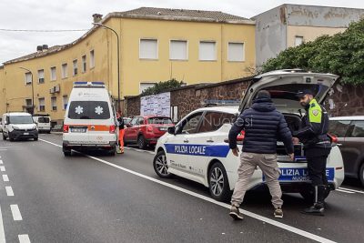 La scena dell'incidente (foto Nieddu)