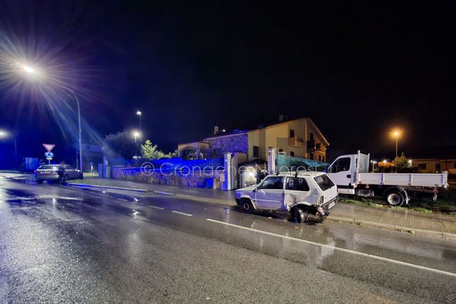 Una delle auto coinvolte nell'incidente