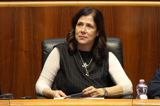 La presidente Todde durante l'approvazione della Finanziaria