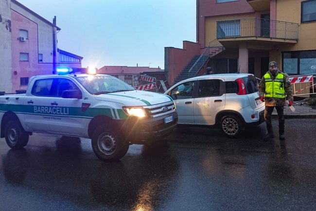 Barracelli sul luogo dell'incidente