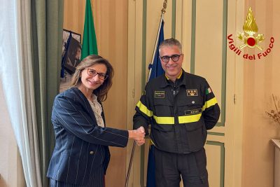 Il comandante VVF Corrao dal prefetto Nigro