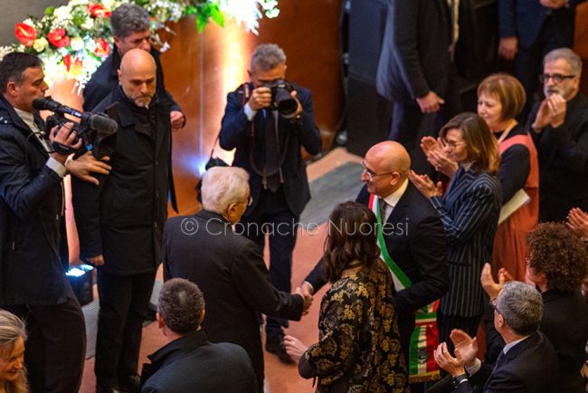 Mattarella saluta il sindaco Fenu (foto S.Novellu)