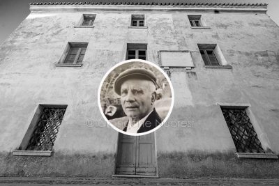 Casa Deledda e, nel riquadro, Elia Sanna
