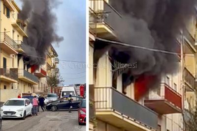 L'appartamento in fiamme in via Istria
