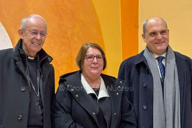 Mons. Mura, Giovanna Fancello e Giuseppe Notarstefano