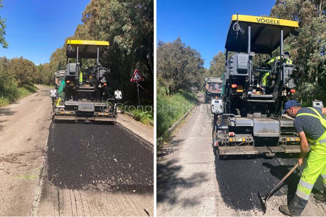 Lavori sulla strada che conduce al monte di Sant'Antonio