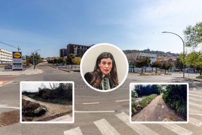 Alcuni scorci della via in questione e, nel-riquadro, la consigliera Chessa