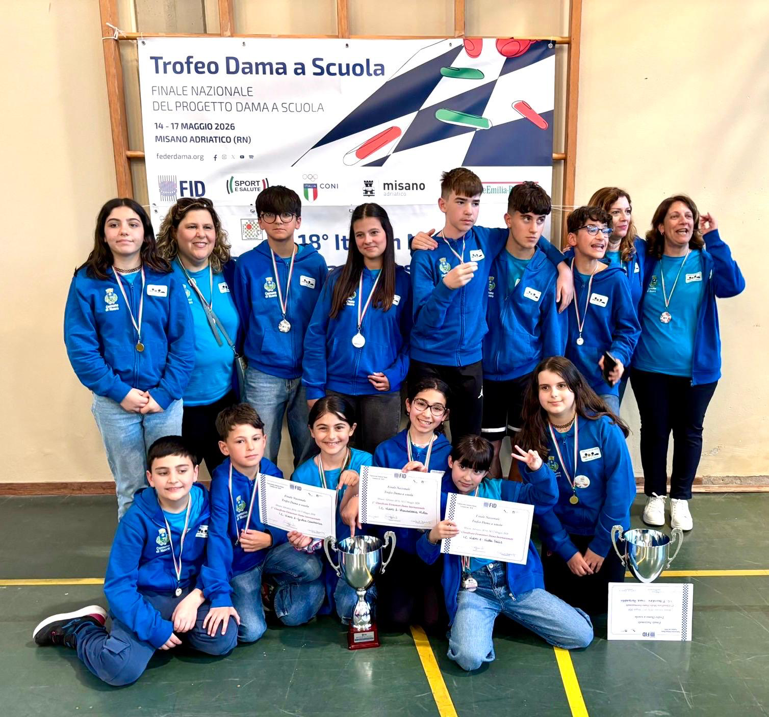 Nuoro sul podio nazionale grazie ai giovani campioni di dama