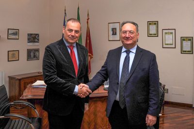 Il vicario Giacinto Mattera col questore Marazzita