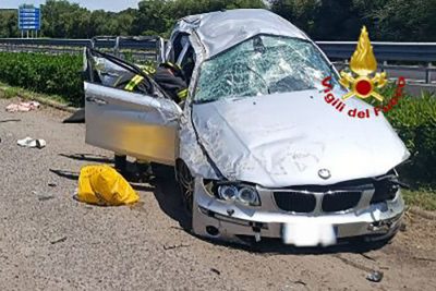 La BMW dopo l'incidente