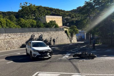 La scena dell'incidente in via Mughina