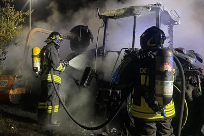 L'intervento dei Vigli del fuoco