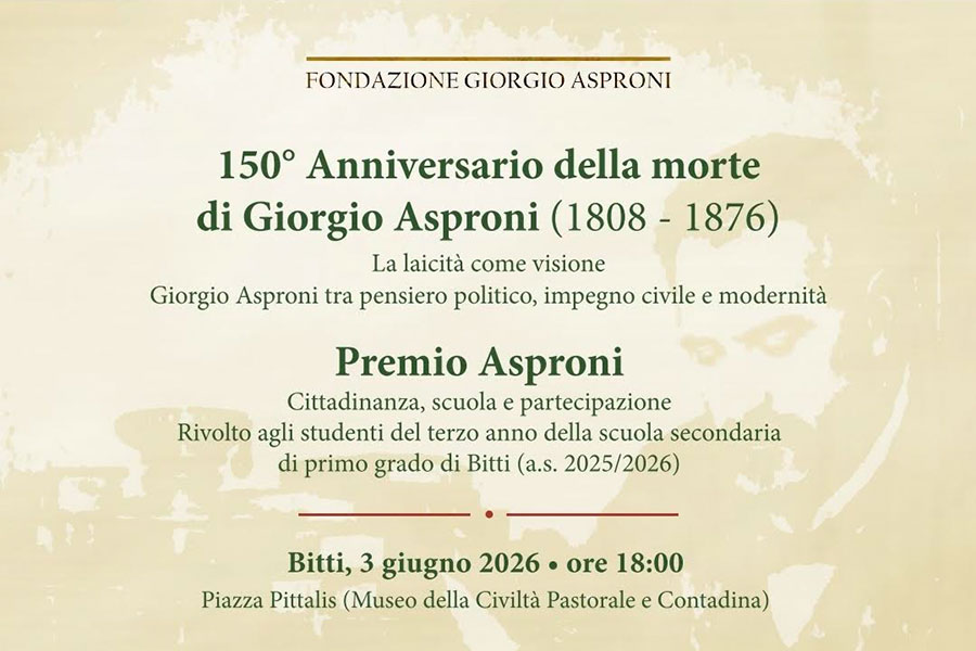 La laicità e i giovani: Bitti celebra Giorgio Asproni nel 150esimo della scomparsa