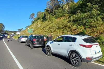 Tre delle auto coinvolte nell'incidente