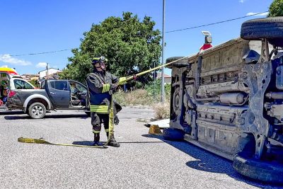 Una delle auto coinvolte nell'incidente