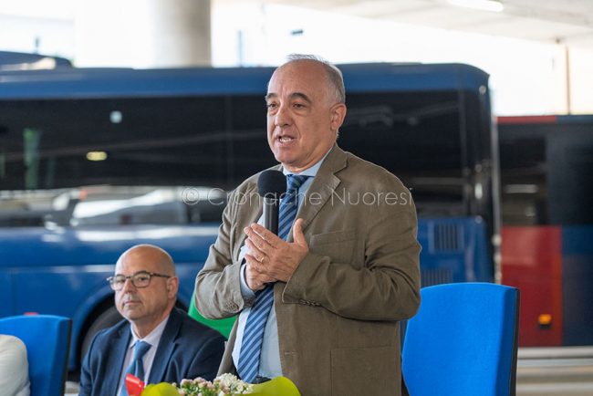 Francesco Sechi all'inaugurazione del Centro intermodale (foto S.Novellu)
