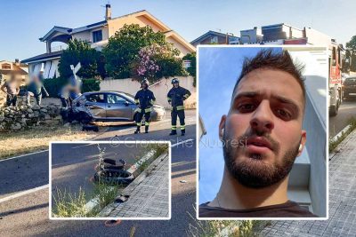 La scena dell'incidente e nel riquadro Luigi Canna
