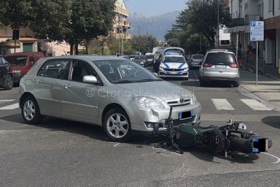 La scena dell'incidente in via Mannironi