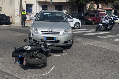 La scena dell'incidente in via Mannironi