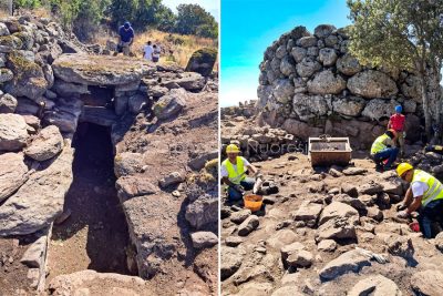 La tomba dei giganti e un nuraghe (foto Pirisi)
