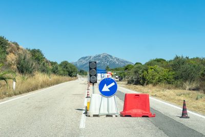 Uno dei semafori sulla SP 25 (foto S.Novellu)
