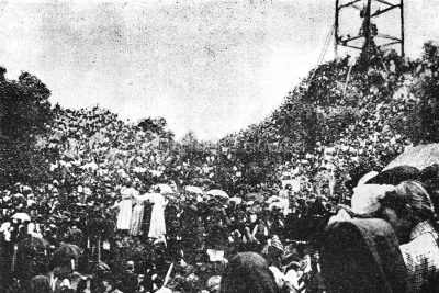 Nuoro, inaugurazione del Redentore (ancora ingabbiato), 29 agosto 1901