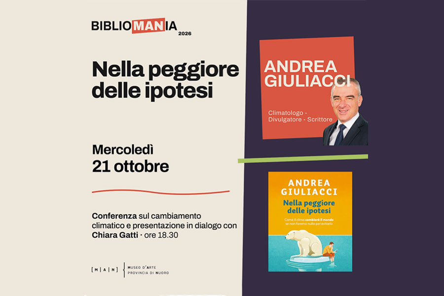Bibliomania 2026. Clima e futuro: Andrea Giuliacci al MAN