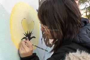 Arte e inclusivita', un dettaglio del murale (foto S.Novellu)