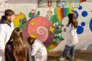 Arte e inclusivita', un murale a Nuoro (foto S.Novellu)