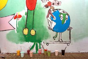 Arte e inclusivita', un dettaglio del murale (foto S.Novellu)