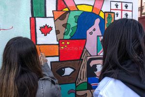 Arte e inclusivita', un dettaglio del murale (foto S.Novellu)