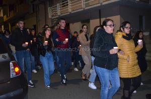 Fonni, fiaccolata per le quattro giovani vittime dell'incidente (foto Nieddu) 18