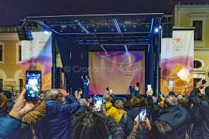 Il palco col bracere olimpico (foto S.Novellu)
