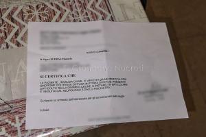 Il referto di invalidità di Manuela Zuddas (foto S.Meloni)