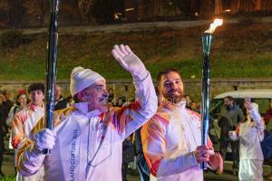 La fiamma olimpica a Nuoro (foto S.Novellu)