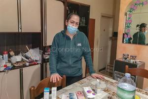 Manuela Zuddas il giorno dello sfratto (foto S.Meloni)