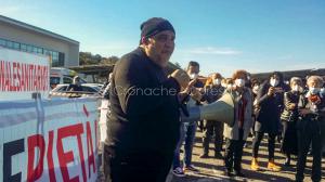 Nuoro, protesta dei malati oncologici al San Fracnesco ( foto S.Meloni).