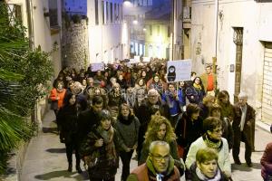 Nuoro. Manifestazione di rabbia contro l'uccisione di Romina Meloni (foto S.Novellu)
